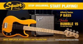 Squier Precision Bass by Fender Guitar Pack - + Rumble 15