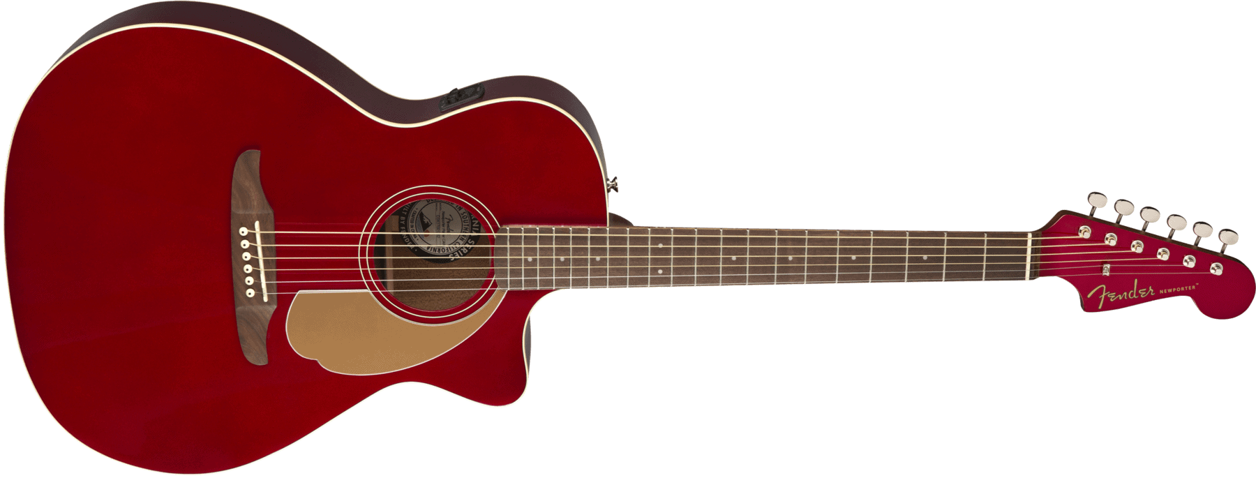 Out Of Stock - Fender Newporter Player, Candy Apple Red - Black Dot Music